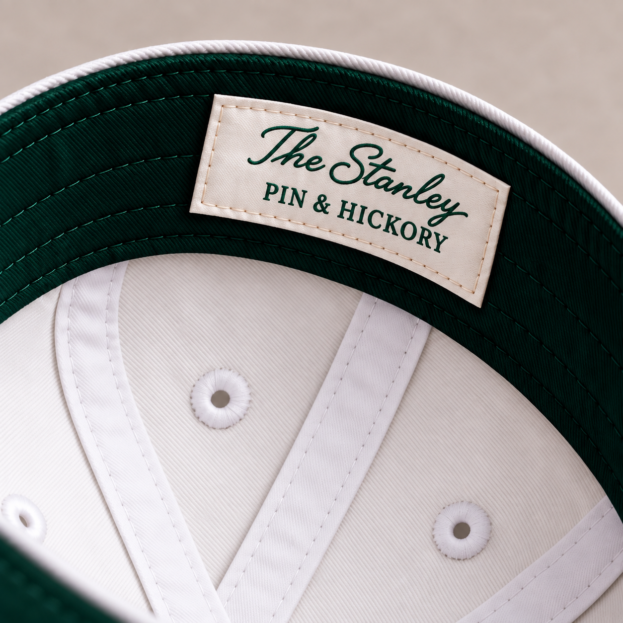 Interior detail showing The Stanley and Pin & Hickory label.