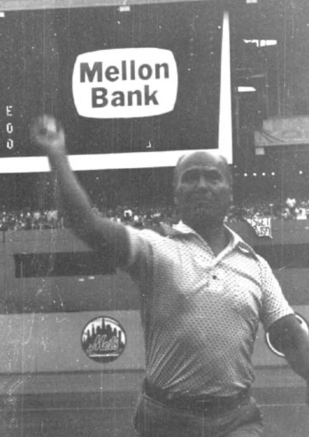 Stanley Lysek throwing out the first pitch at Three Rivers Stadium in 1979.